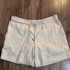 Theory Cream Cotton Terry Pull-On Shorts - Womens Size 10